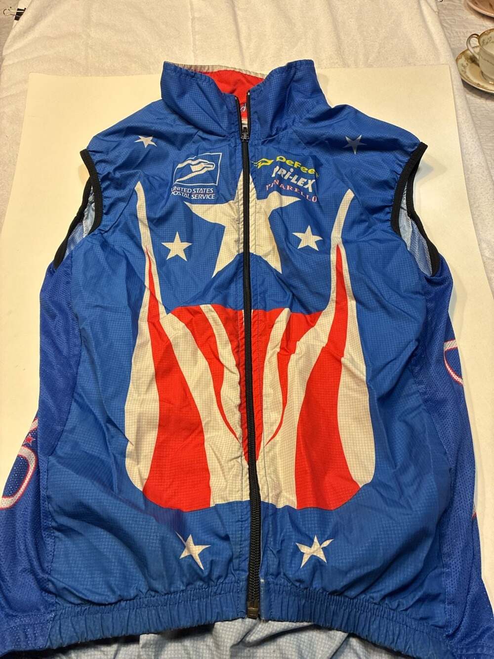 Vintage DeFeet USPS United States Postal Service Cycling Wind Vest Pinarello Lar